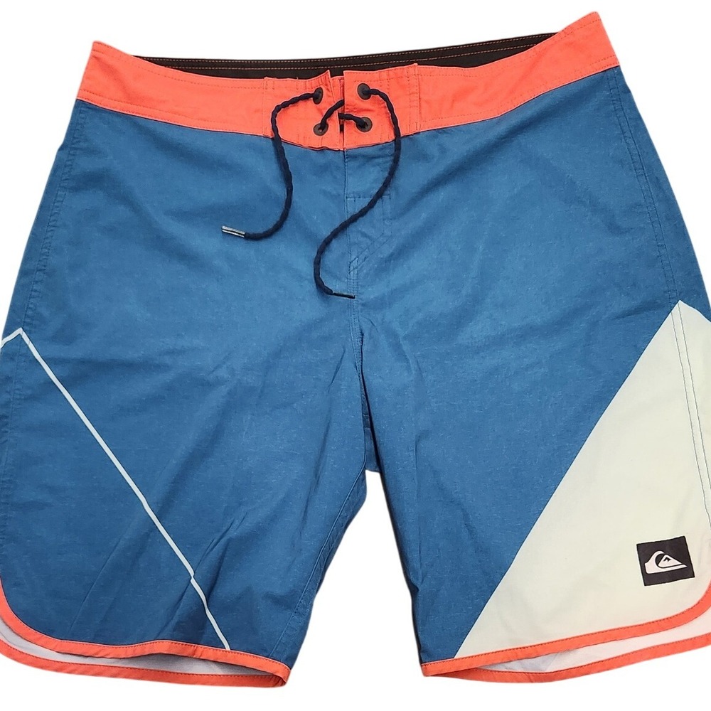 Quiksilver Board Shorts Swim Trunks Blue Orange White Mens‎